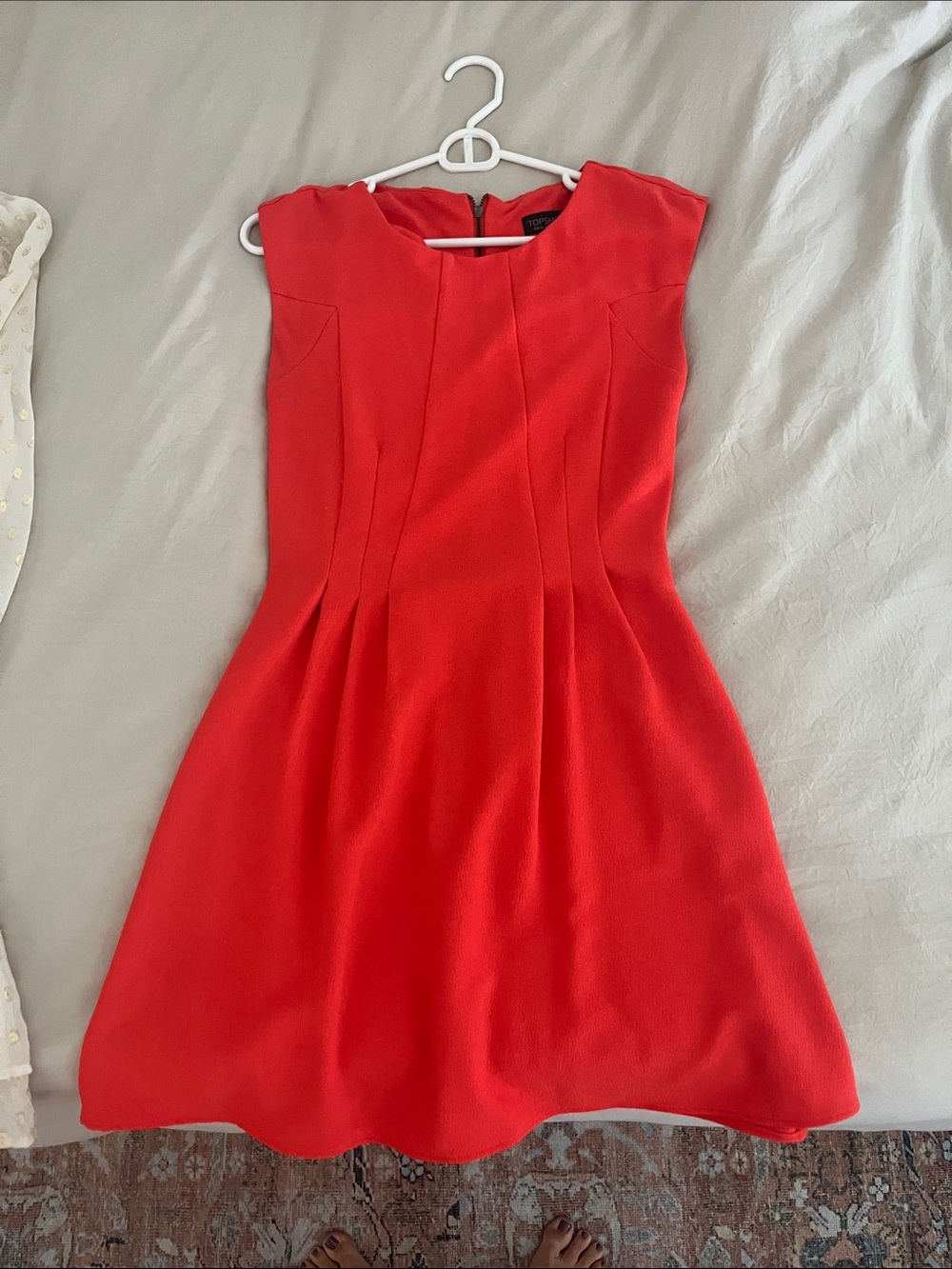 Topshop darted bright orange/red Aline dress